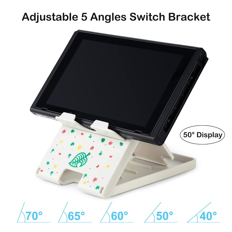 Tscope Switch Stand for Nintendo, for Animal Crossing Switch Holder, Adjustable Compact Portable Foldable Stand for Nintendo Lite OLED Accessories (White) - Image 3